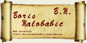 Boris Malobabić vizit kartica